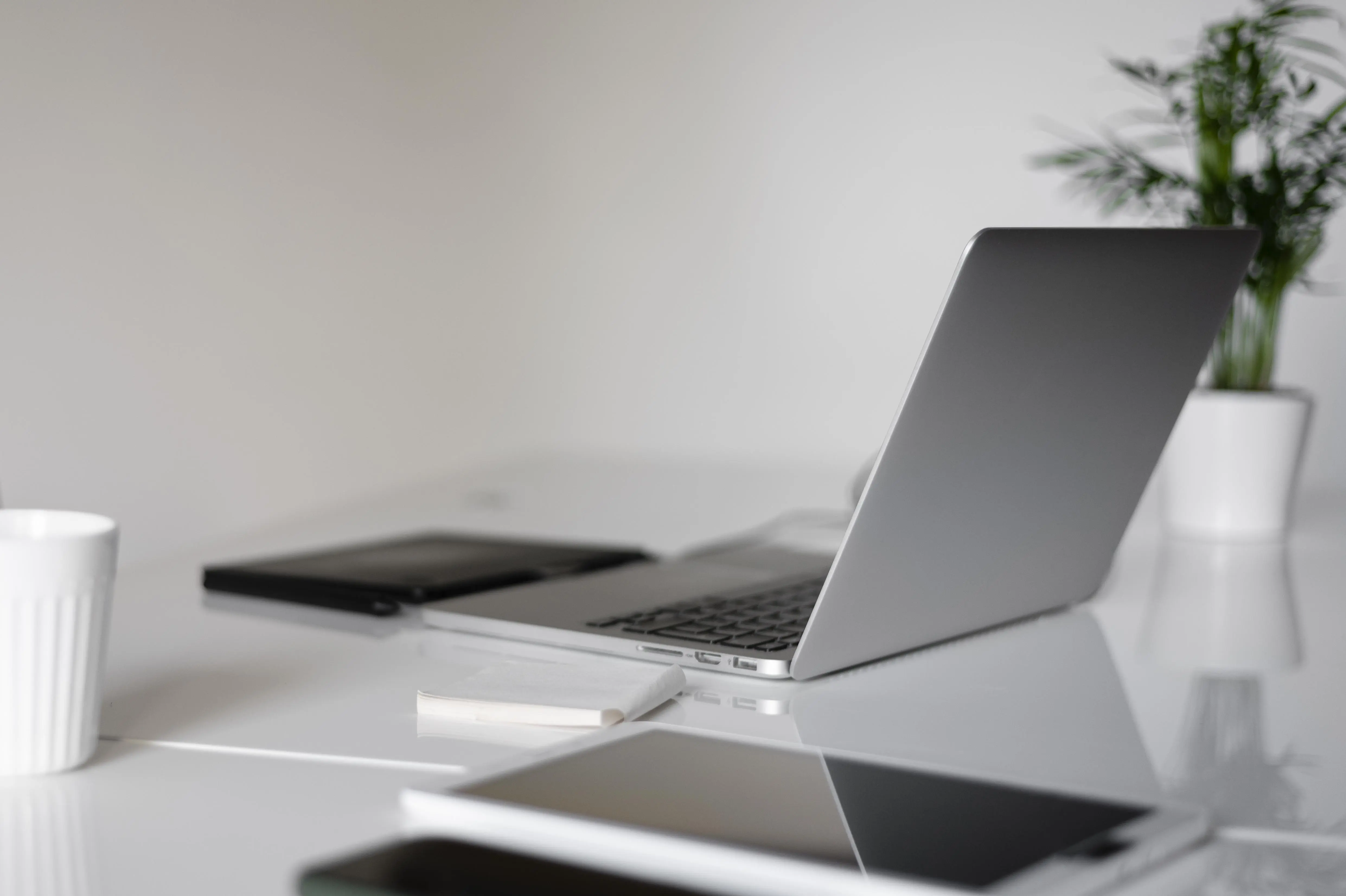 Desk Arrangement With Laptop